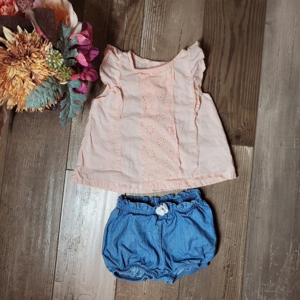 Carter's and Starting Out Baby Girl Summer Outfit Size 6m EUC